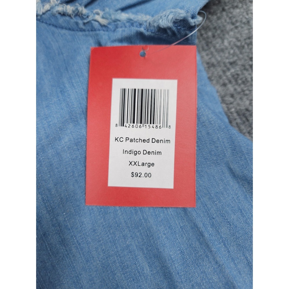 Kimes Ranch Shirt Women's 2XL Blue KC Patched Denim Pearl Snap Western NWT - Picture 8 of 13